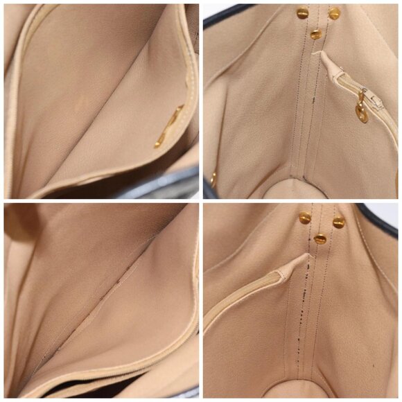 Christian Dior Trotter Canvas Shoulder Bag PVC Black Gold Auth 120408 - Picture 15 of 16